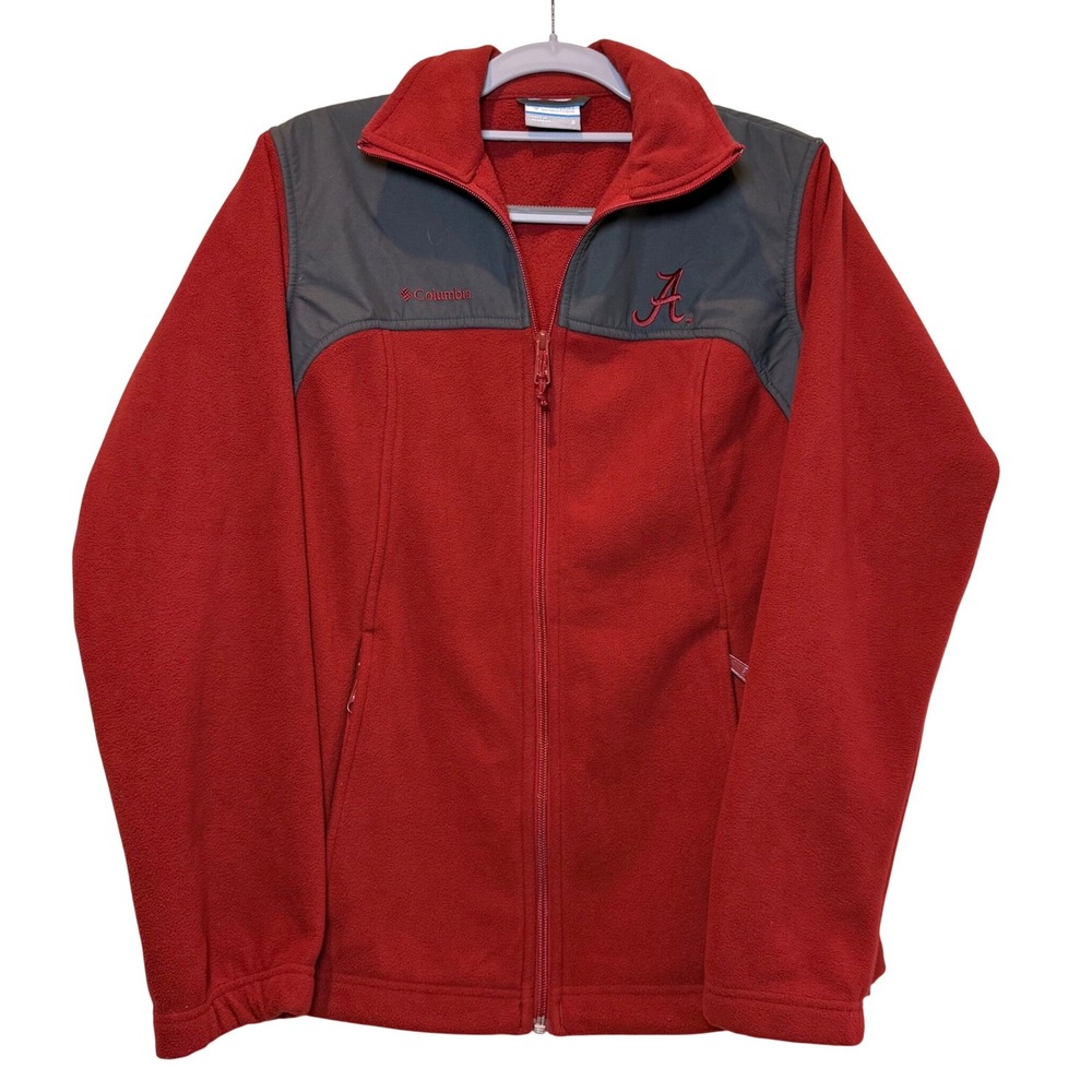 Columbia Alabama Crimson Tide Women S‎ Red Gray Full Zip Fleece Jacket Bama NCAA